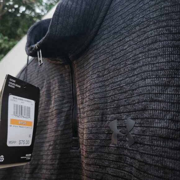 ⛳NWT!⛳Under Armour Men's Storm Sweater Fleece 1/4 Zip Pullover Golf S-BLACK - Picture 2 of 5